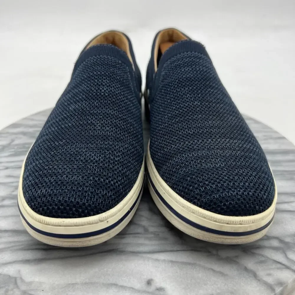 Johnston & Murphy Mens 9 Shoes Navy Trenton Knit Slip On Walking Comfort 25-3637